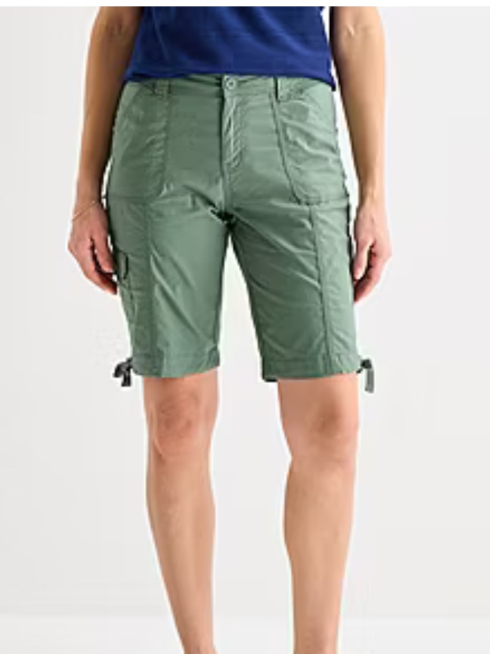 St. John’s Bay Olive Green Cargo Bermuda Shorts Mid Rise 12P NWT